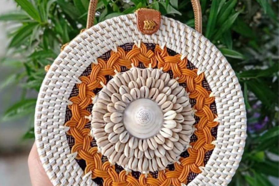 Rattan Bags White with Handbag Design